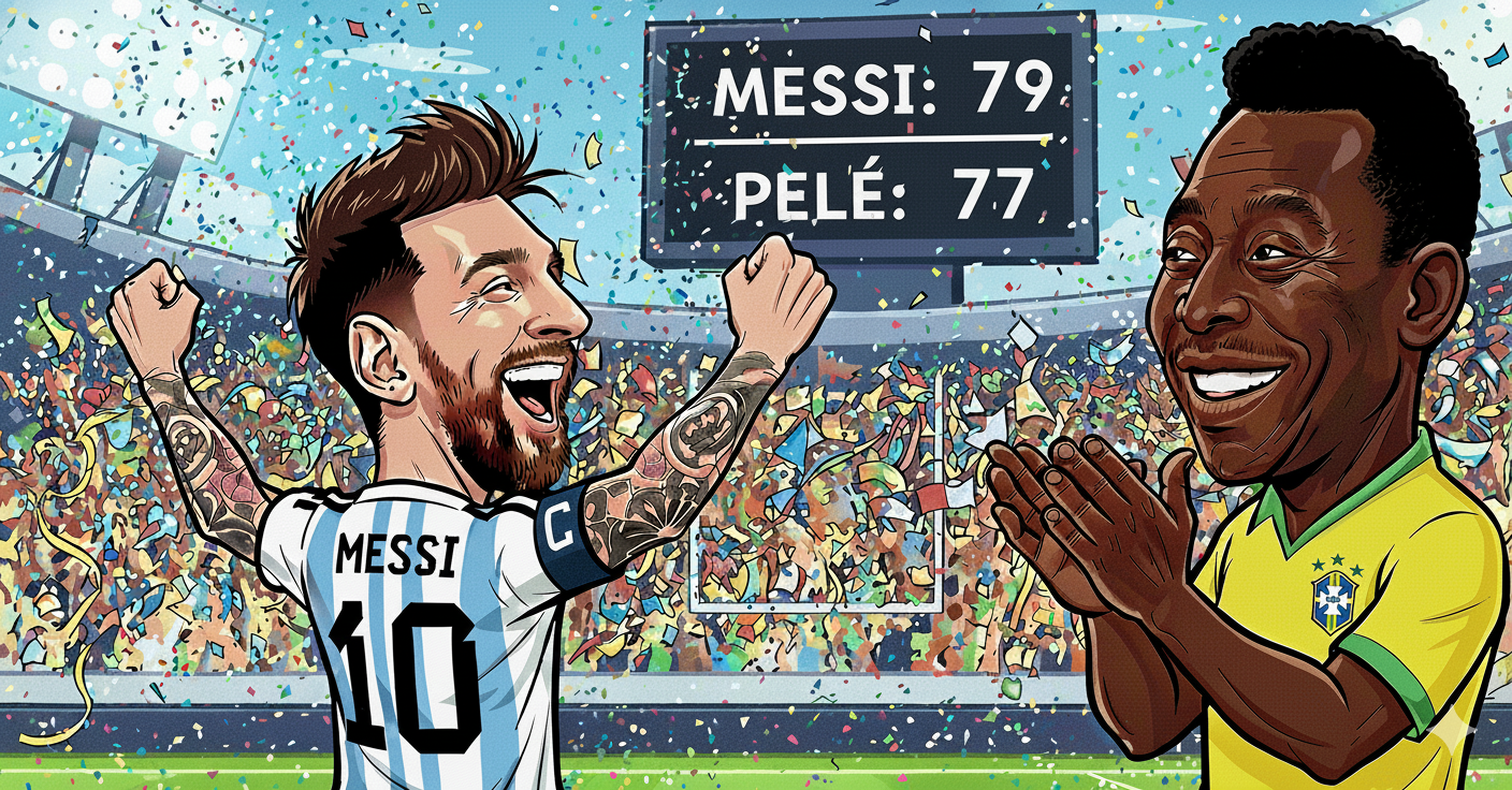 Lionel Messi Susul Rekor 77 Gol Pelé Sebagai Pencetak Gol Terbanyak Asal Amerika Selatan